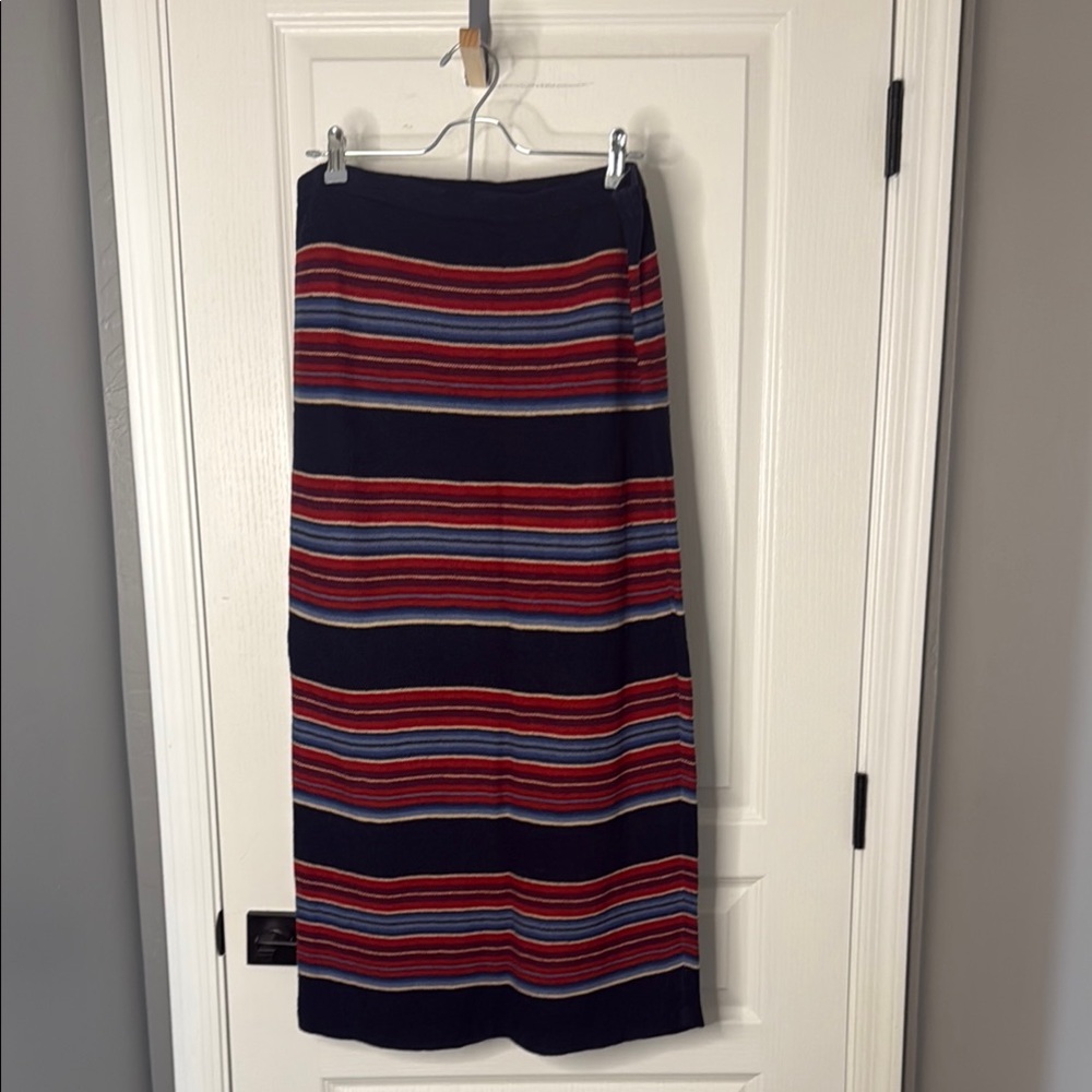 Lauren Ralph Lauren Blue and Red Maxi Skirt Casual